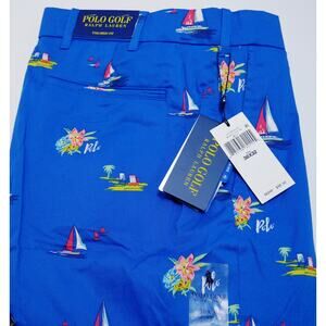 NEW RLX RALPH LAUREN SPORT GOLF TAILORED FIT PANTS TROPICAL REGATTA BLUE 36 X 32
